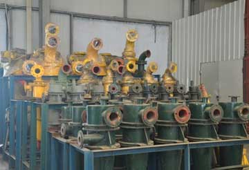 鑫海公司生產的內襯耐磨橡膠過流件是水力旋流器，延長了旋流器的使用壽命